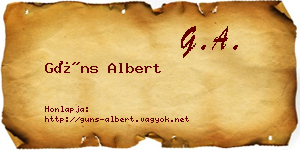 Güns Albert névjegykártya